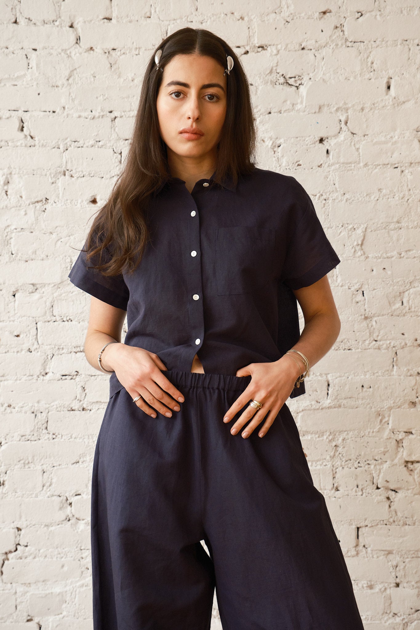 Corso Buttondown Cotton/Linen - Midnight