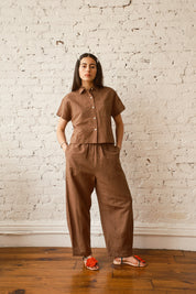 Corso Buttondown Cotton/Linen - Cocoa