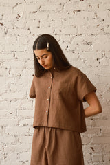 Corso Buttondown Cotton/Linen - Cocoa