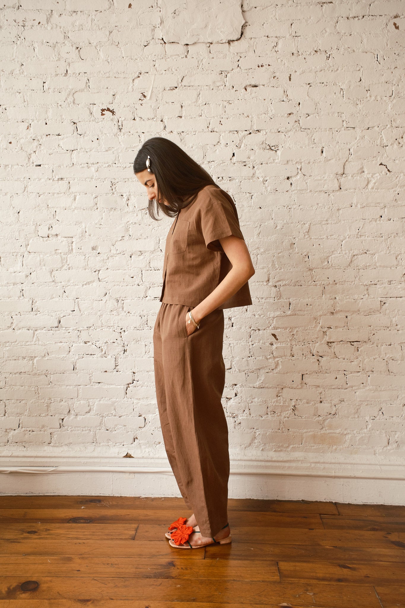 Corso Buttondown Cotton/Linen - Cocoa
