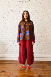 Homer Buttondown Cotton/Silk - Chocolate Fish