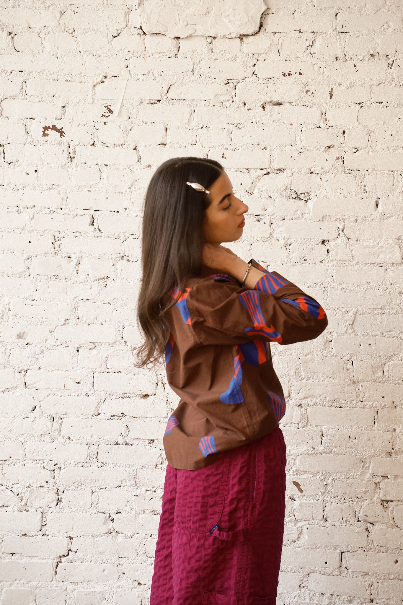 Homer Buttondown Cotton/Silk - Chocolate Fish