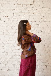 Homer Buttondown Cotton/Silk - Chocolate Fish