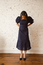 Zoom Dress Linen/Cotton - Midnight