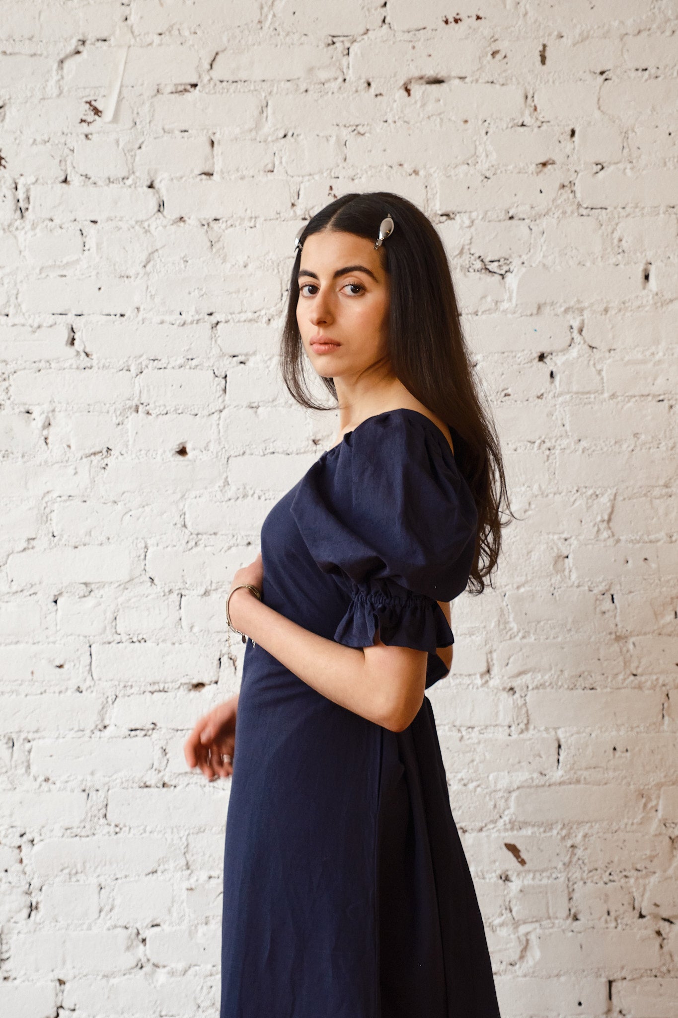 Zoom Dress Linen/Cotton - Midnight