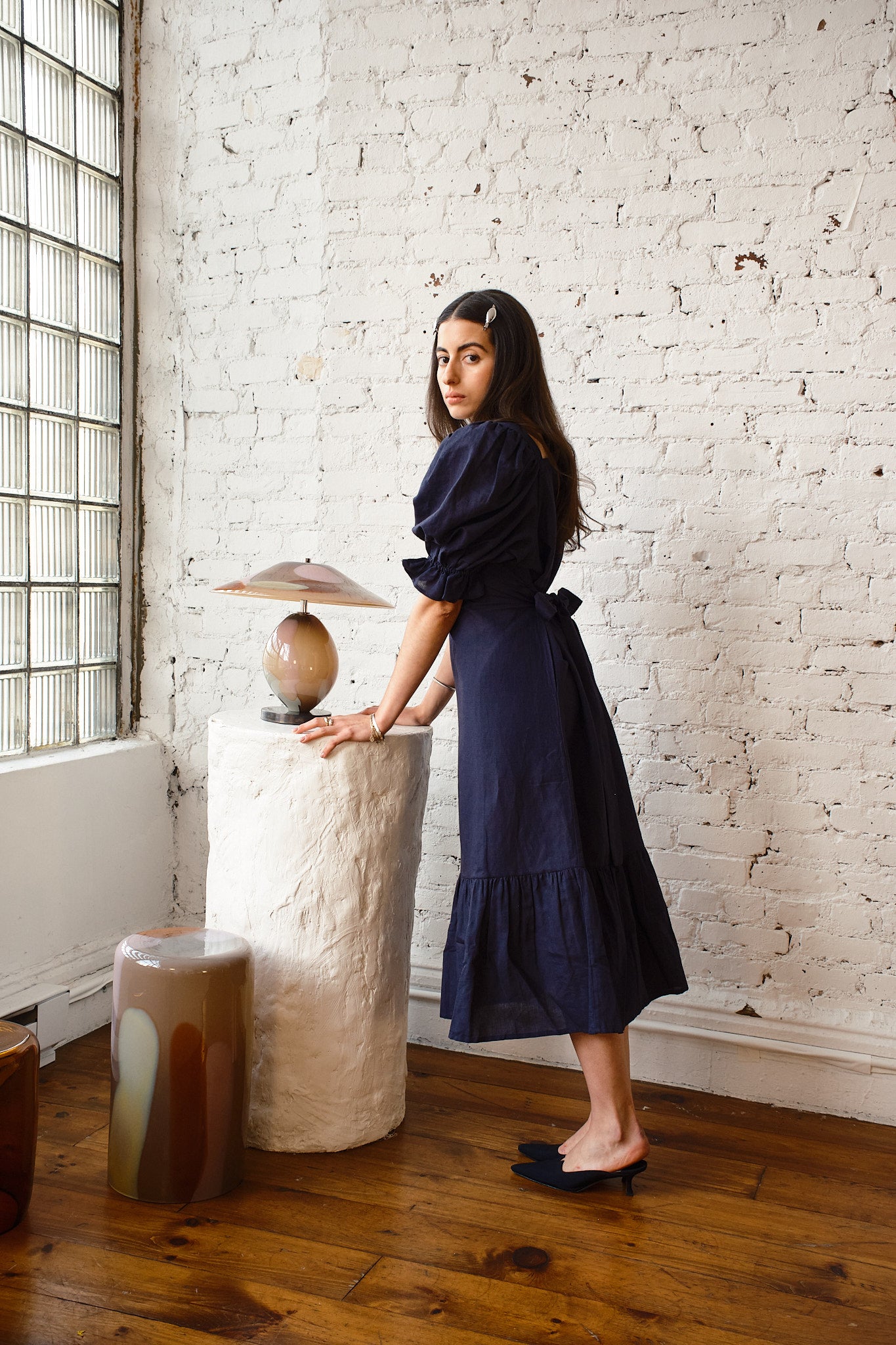 Zoom Dress Linen/Cotton - Midnight