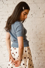 Cecilia Cashmere Henley - Sky/Oak
