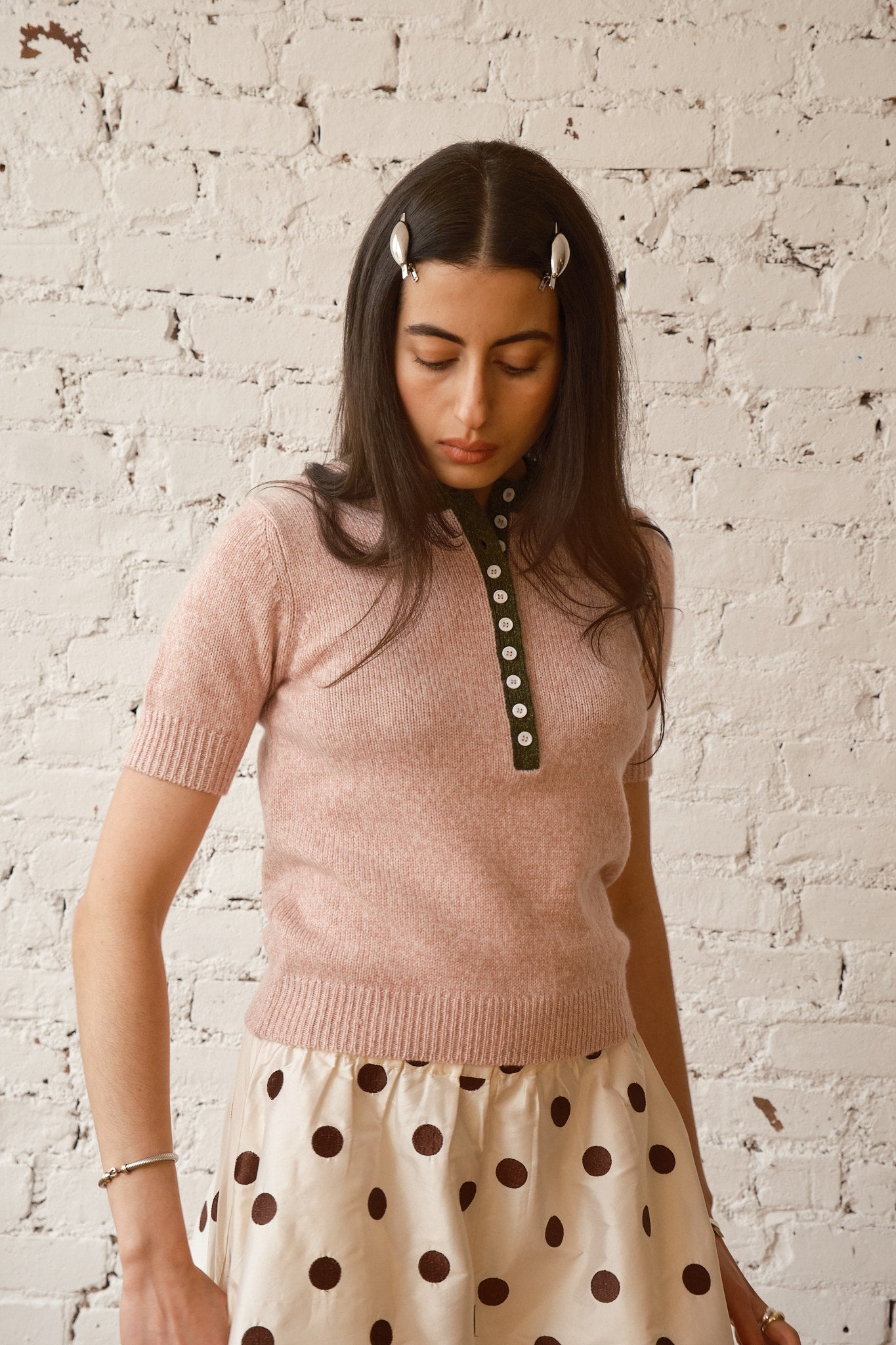 Cecilia Cashmere Henley - Ballet/Forest