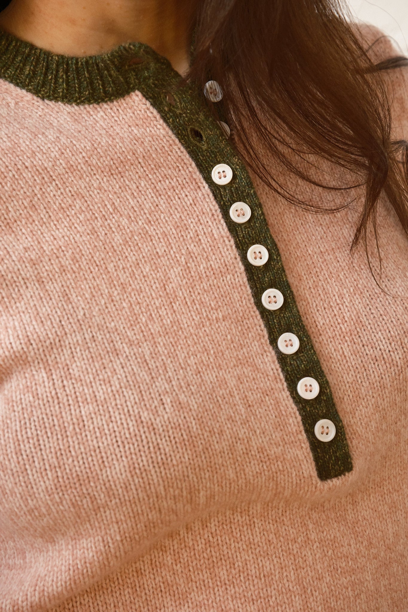 Cecilia Cashmere Henley - Ballet/Forest