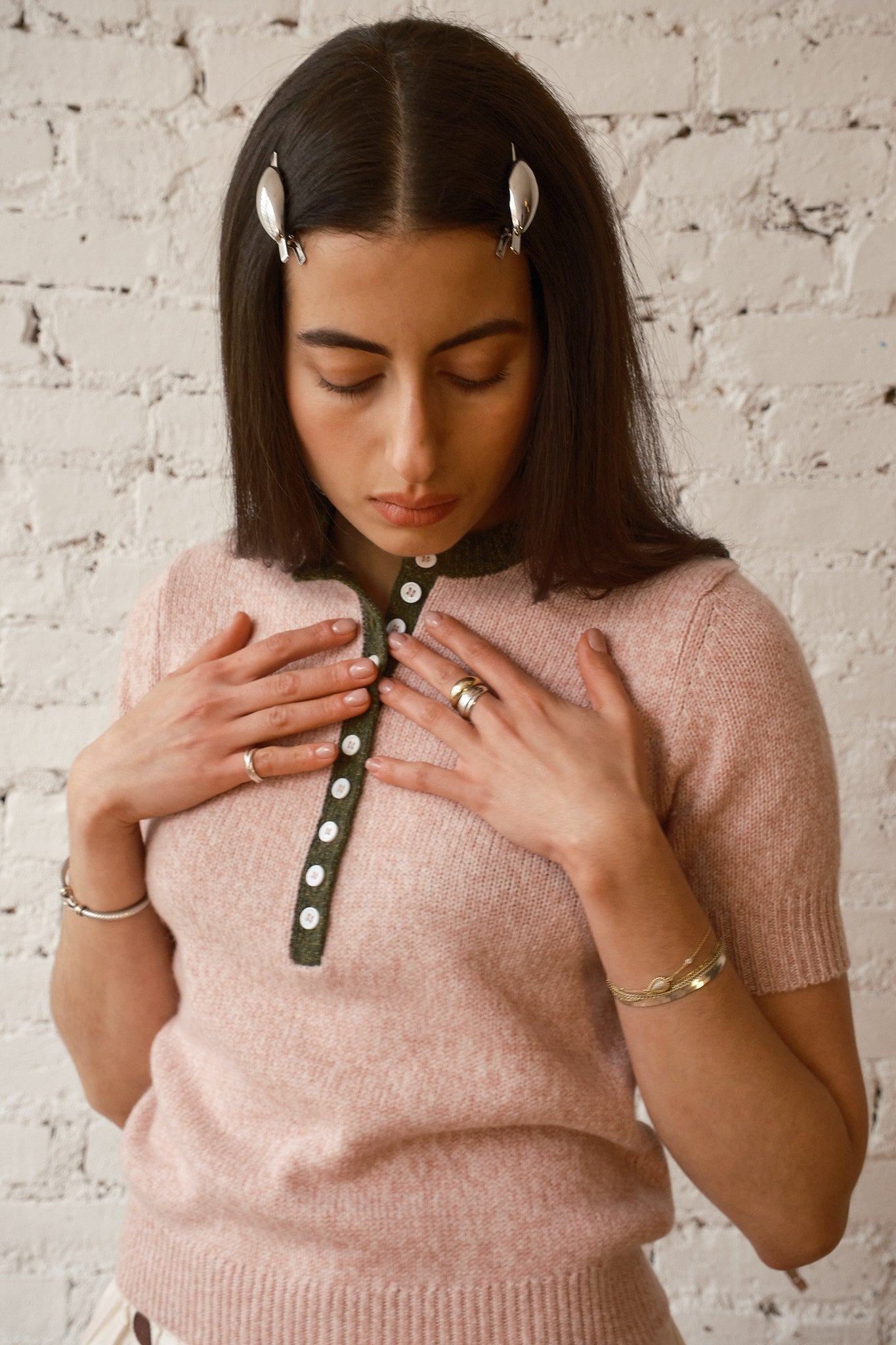 Cecilia Cashmere Henley - Ballet/Forest
