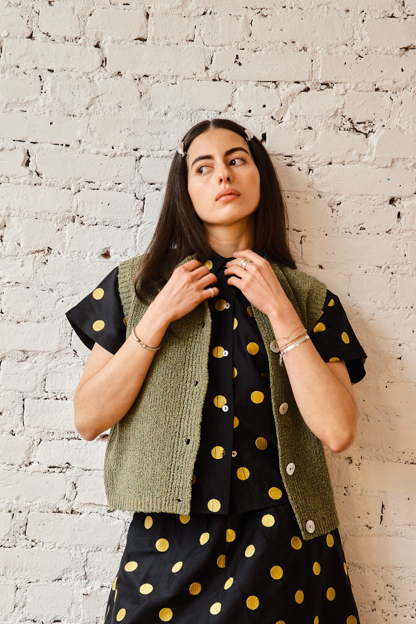 Solo Vest Textured Merino - Moss Speckle