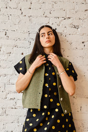 Solo Vest Textured Merino - Moss Speckle