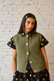 Solo Vest Textured Merino - Moss Speckle