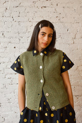 Solo Vest Textured Merino - Moss Speckle
