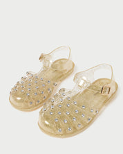 Rhys Jelly Sandal with Studs - Champagne