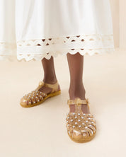 Rhys Jelly Sandal with Studs - Champagne