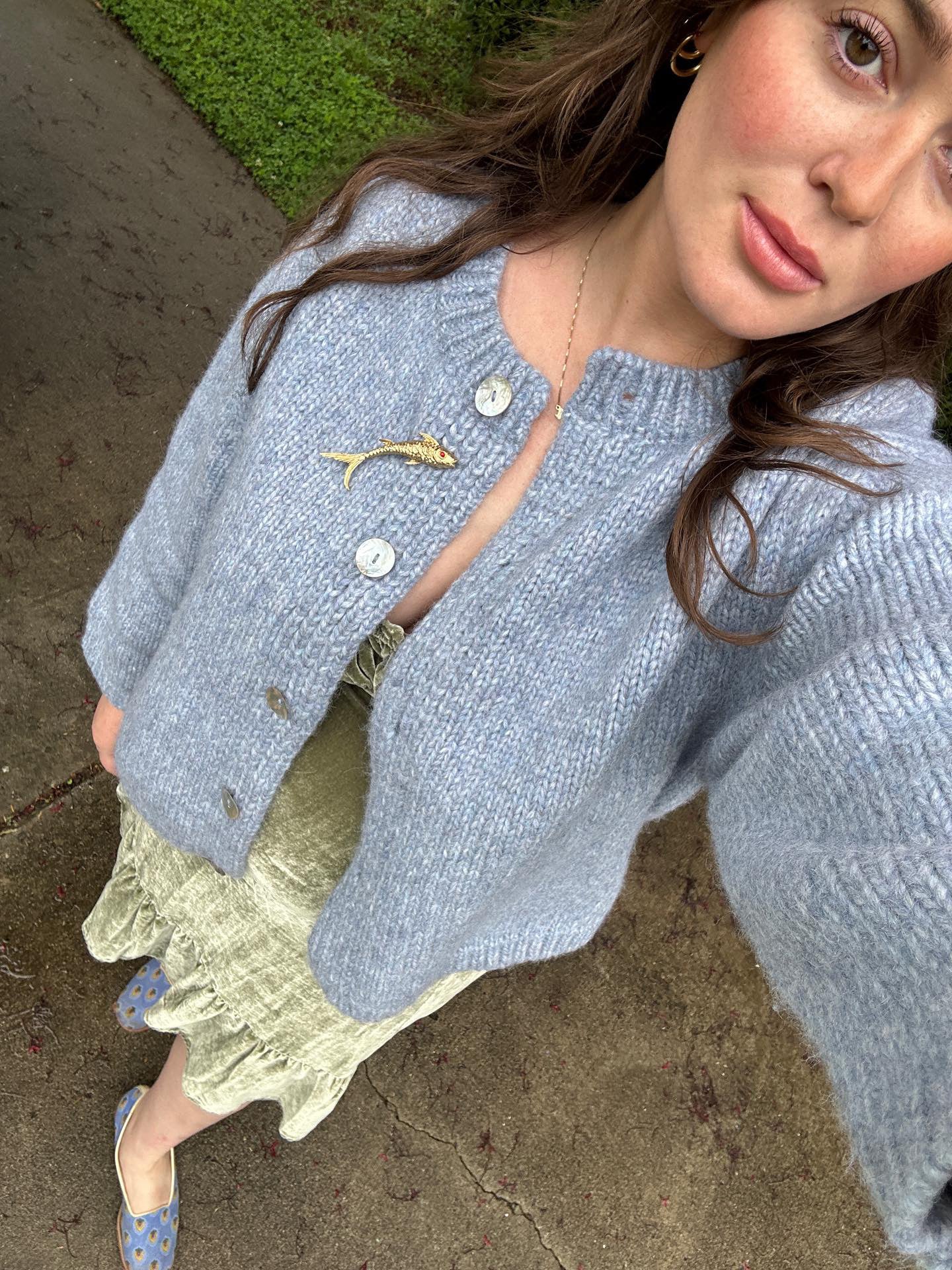 Sheba Cardigan Sweater- Powder