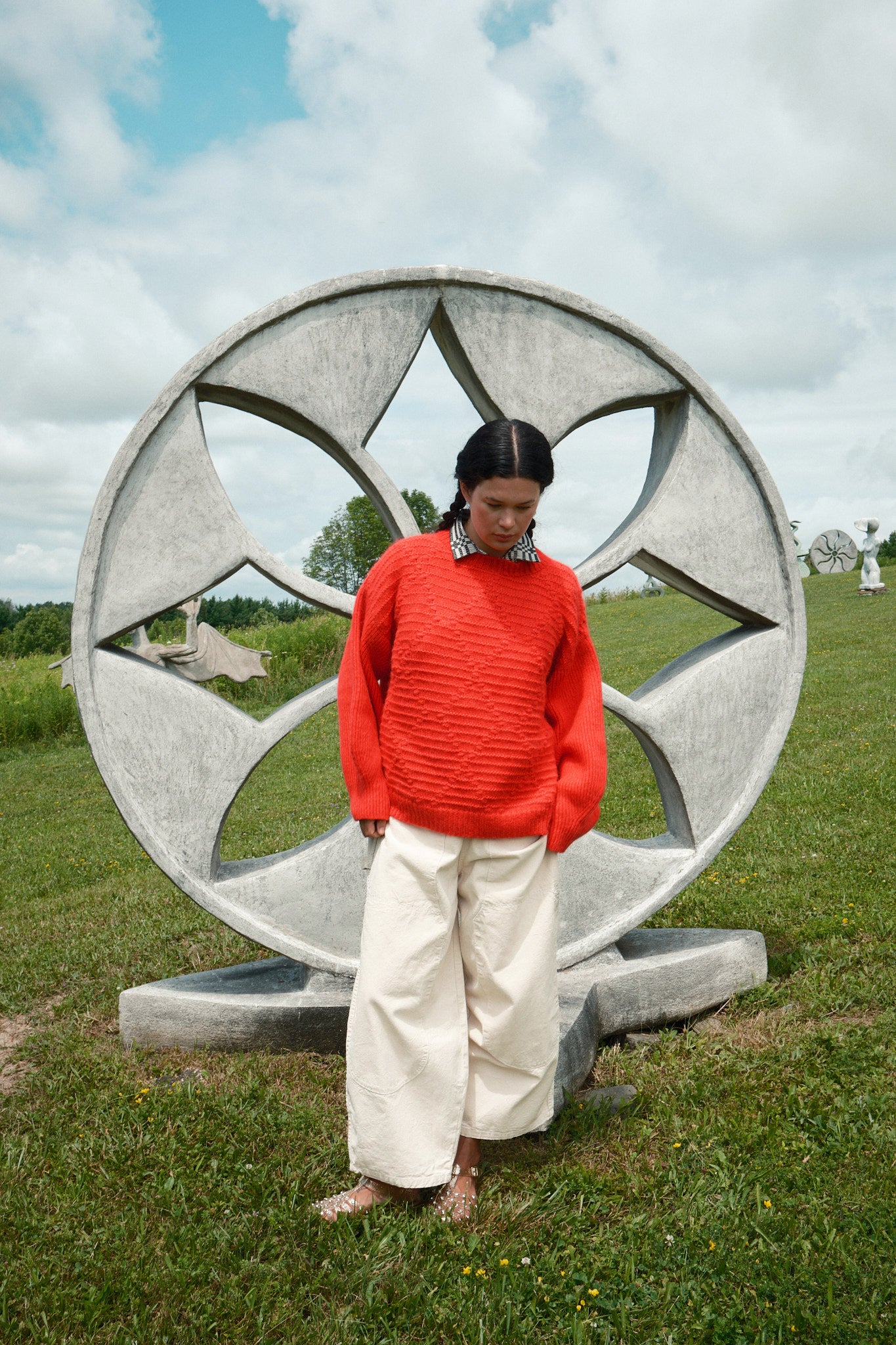 Saskia Cable Pullover - Habanero