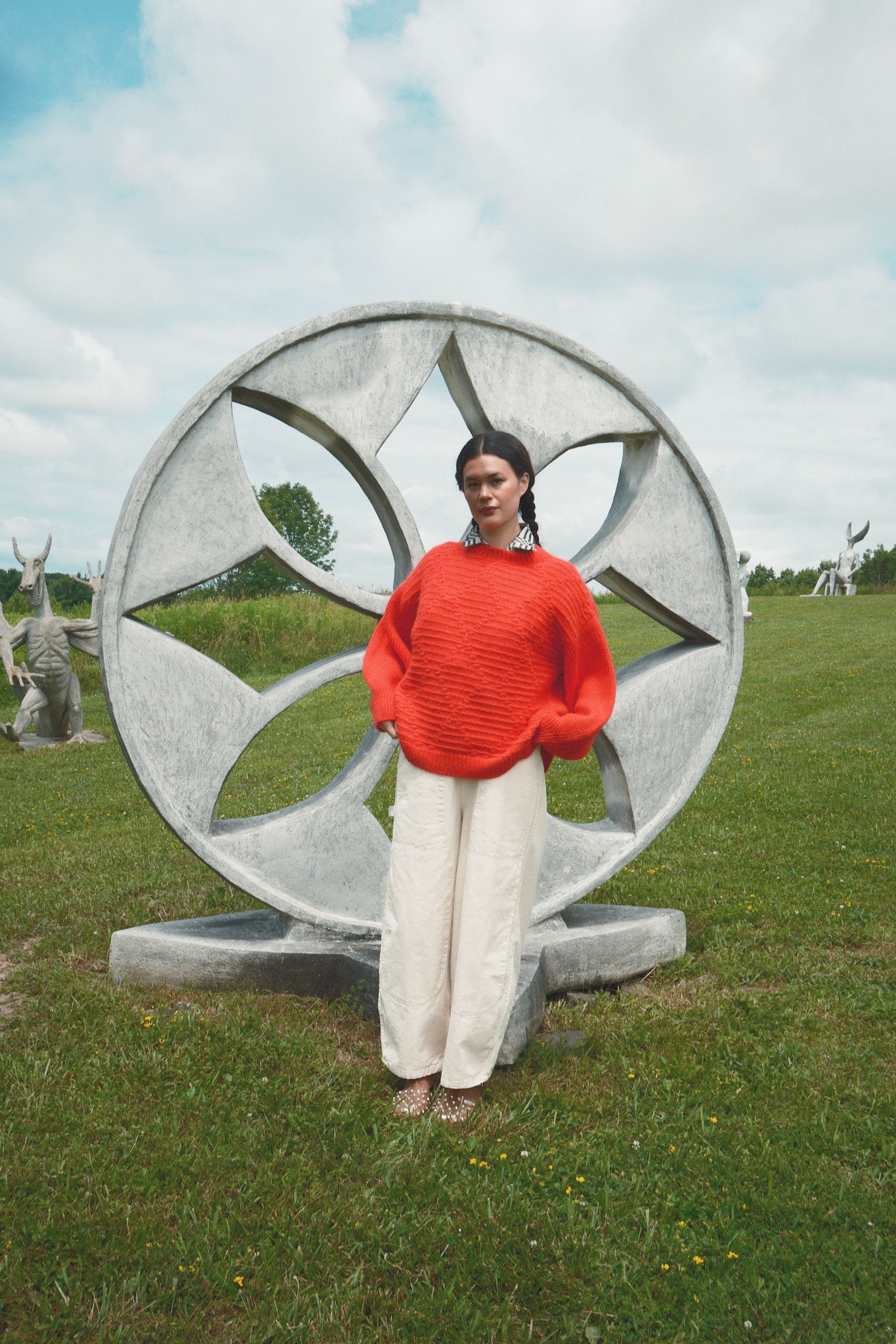 Saskia Cable Pullover - Habanero