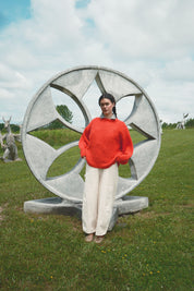 Saskia Cable Pullover - Habanero