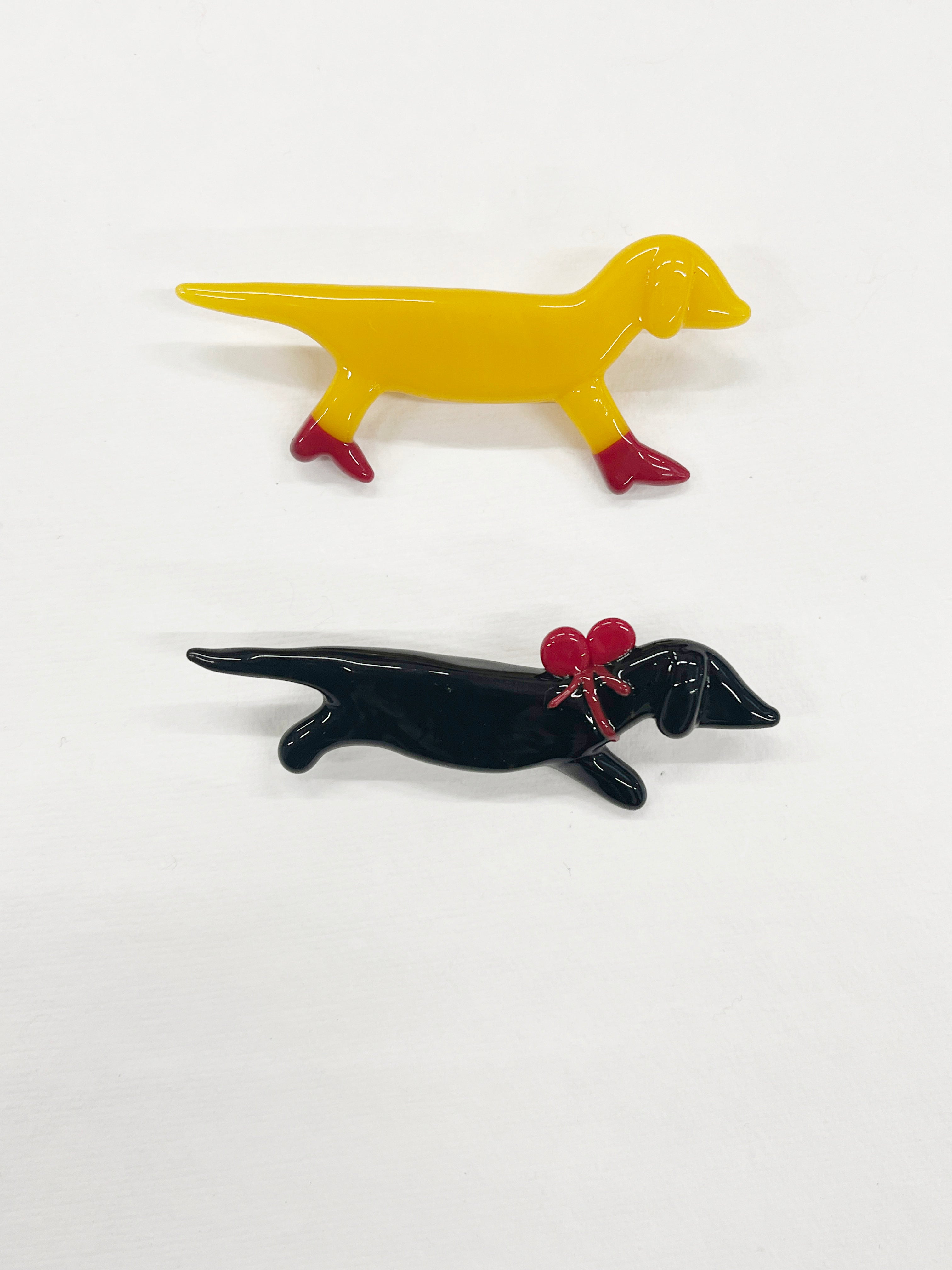 Who's Walking Who? Brooch, Mustard