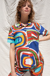 Cropped Dylan Shirt- Void Print