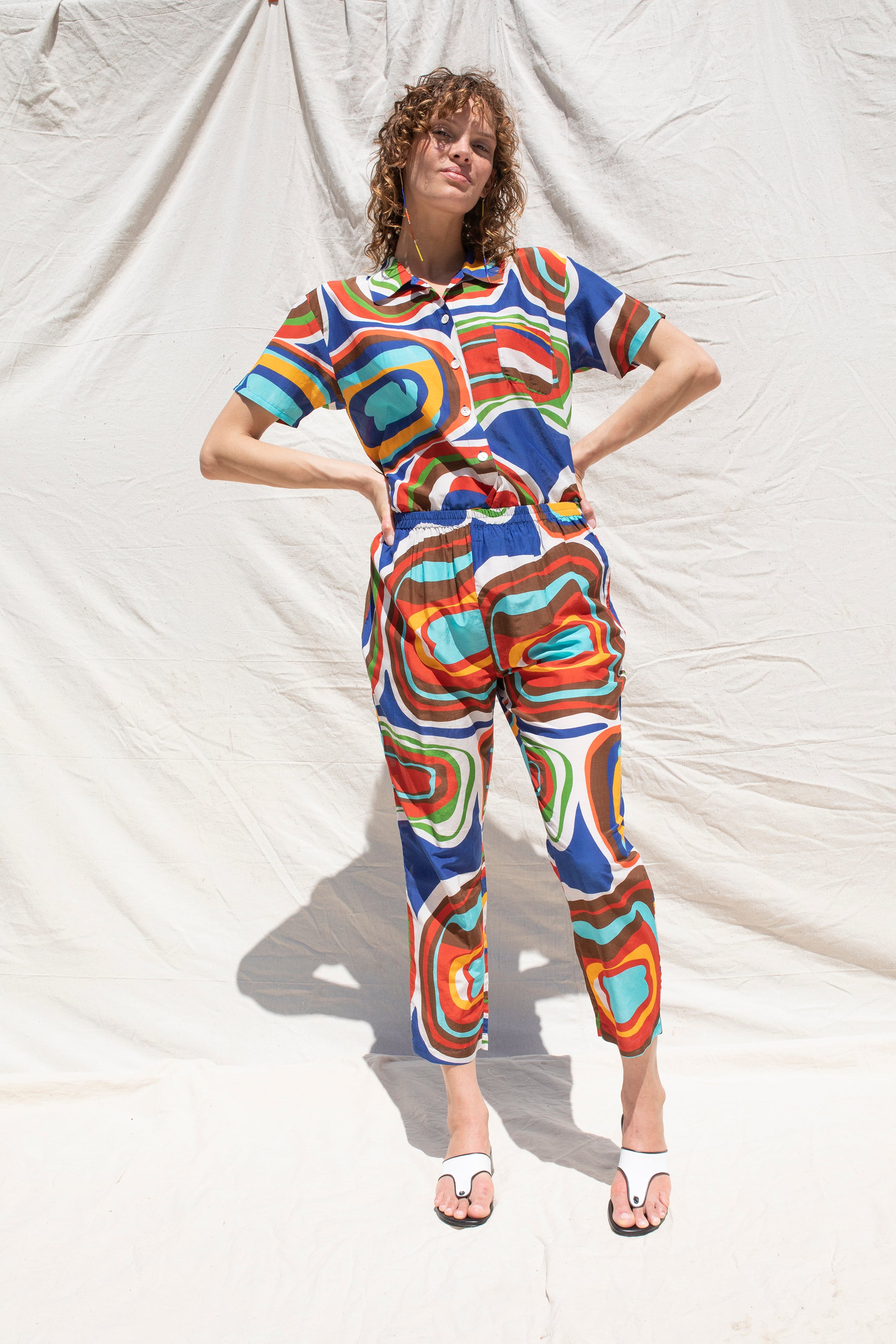 Cropped Dylan Shirt- Void Print