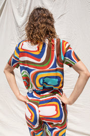 Cropped Dylan Shirt- Void Print