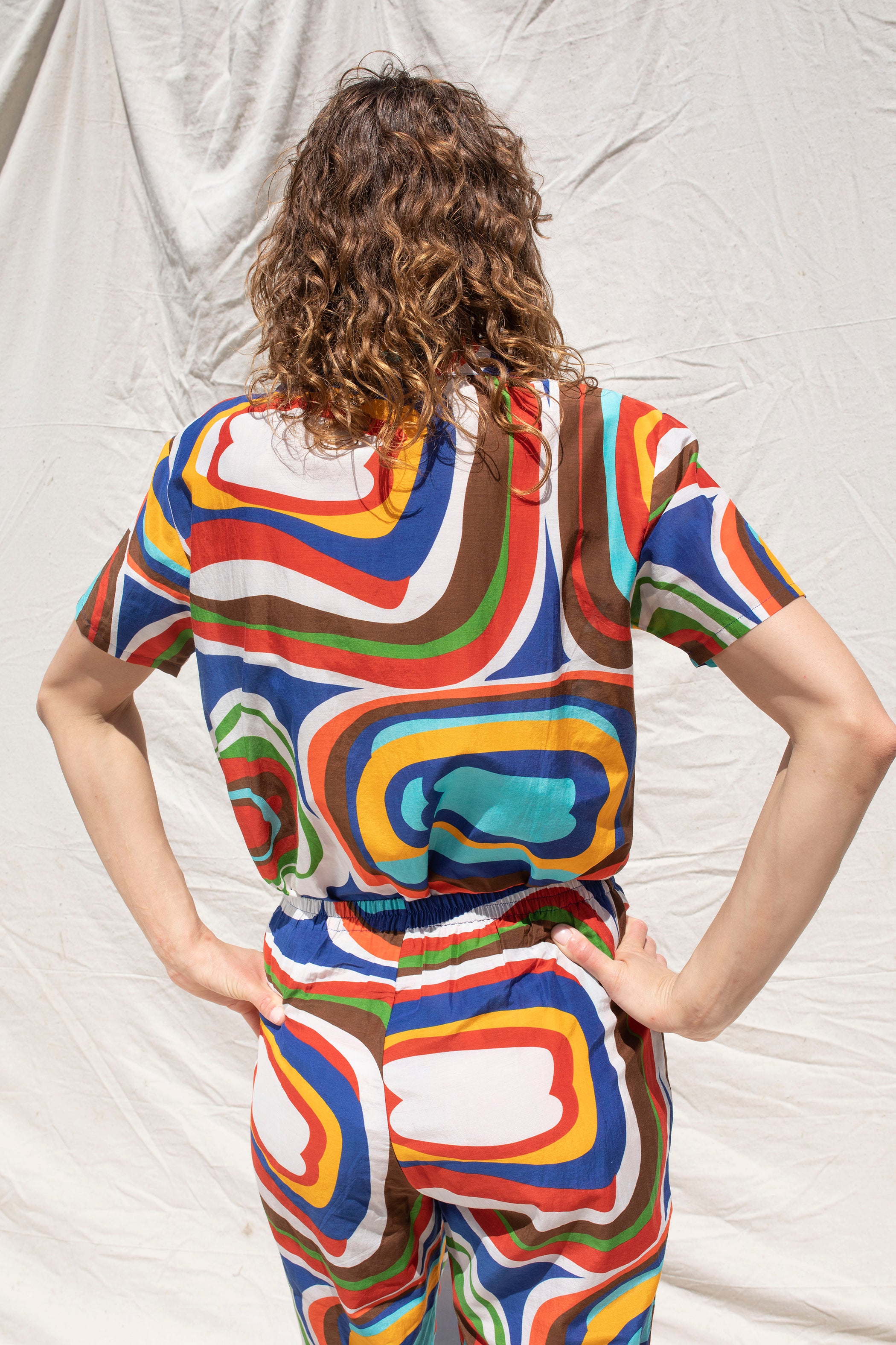 Cropped Dylan Shirt- Void Print