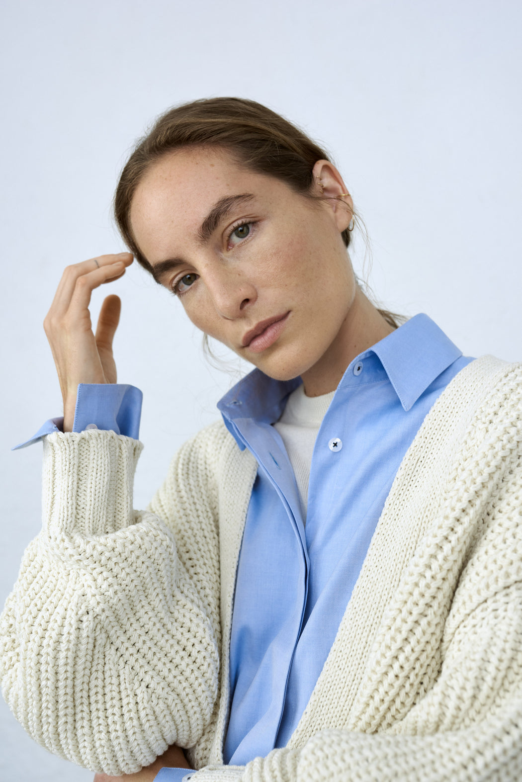 Cordera Cotton V Neck Sweater - Natural