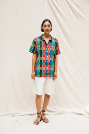 Dylan Shirt - Rainbow Grid Cotton