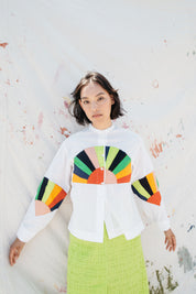 Alpha Buttondown Fan Patch - White