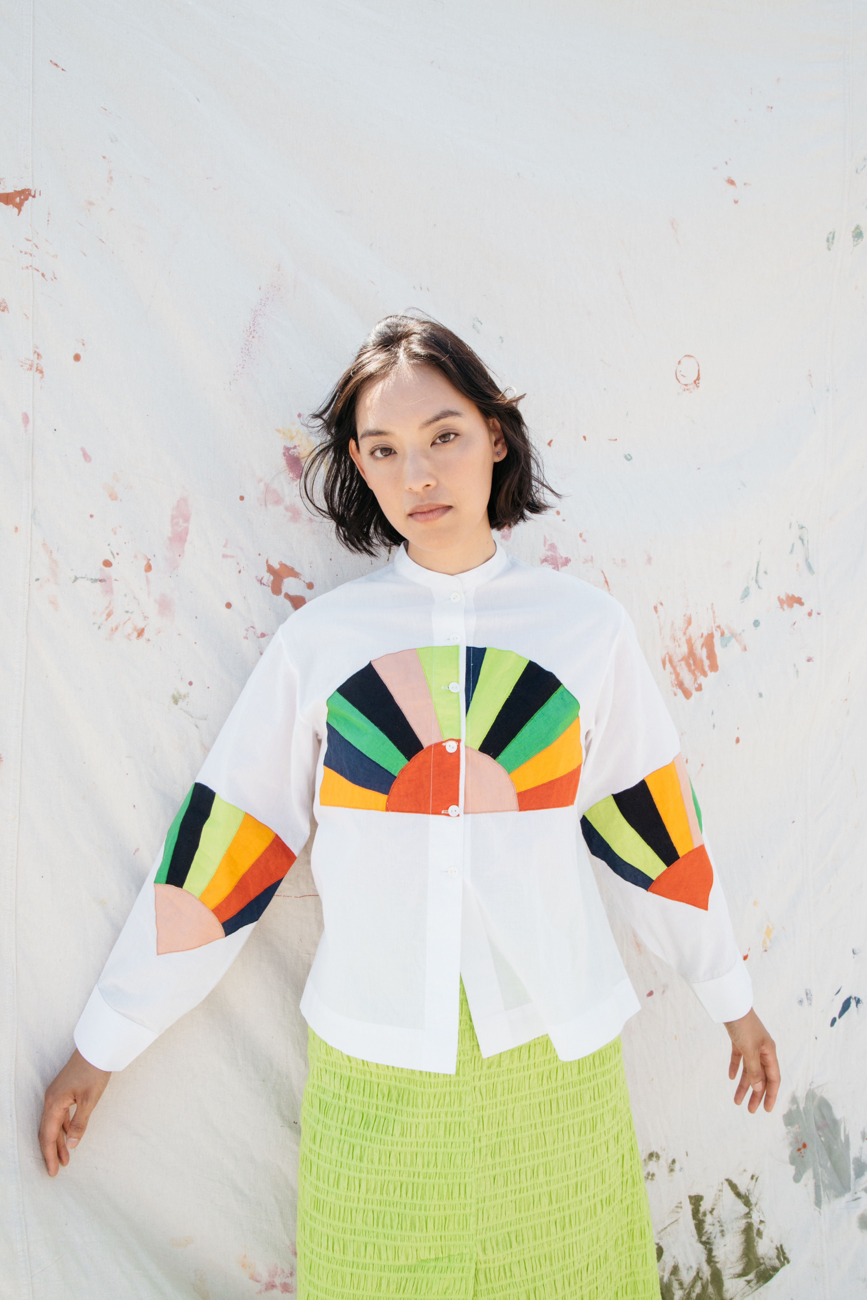 Alpha Buttondown Fan Patch - White