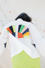 Alpha Buttondown Fan Patch - White