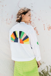 Alpha Buttondown Fan Patch - White
