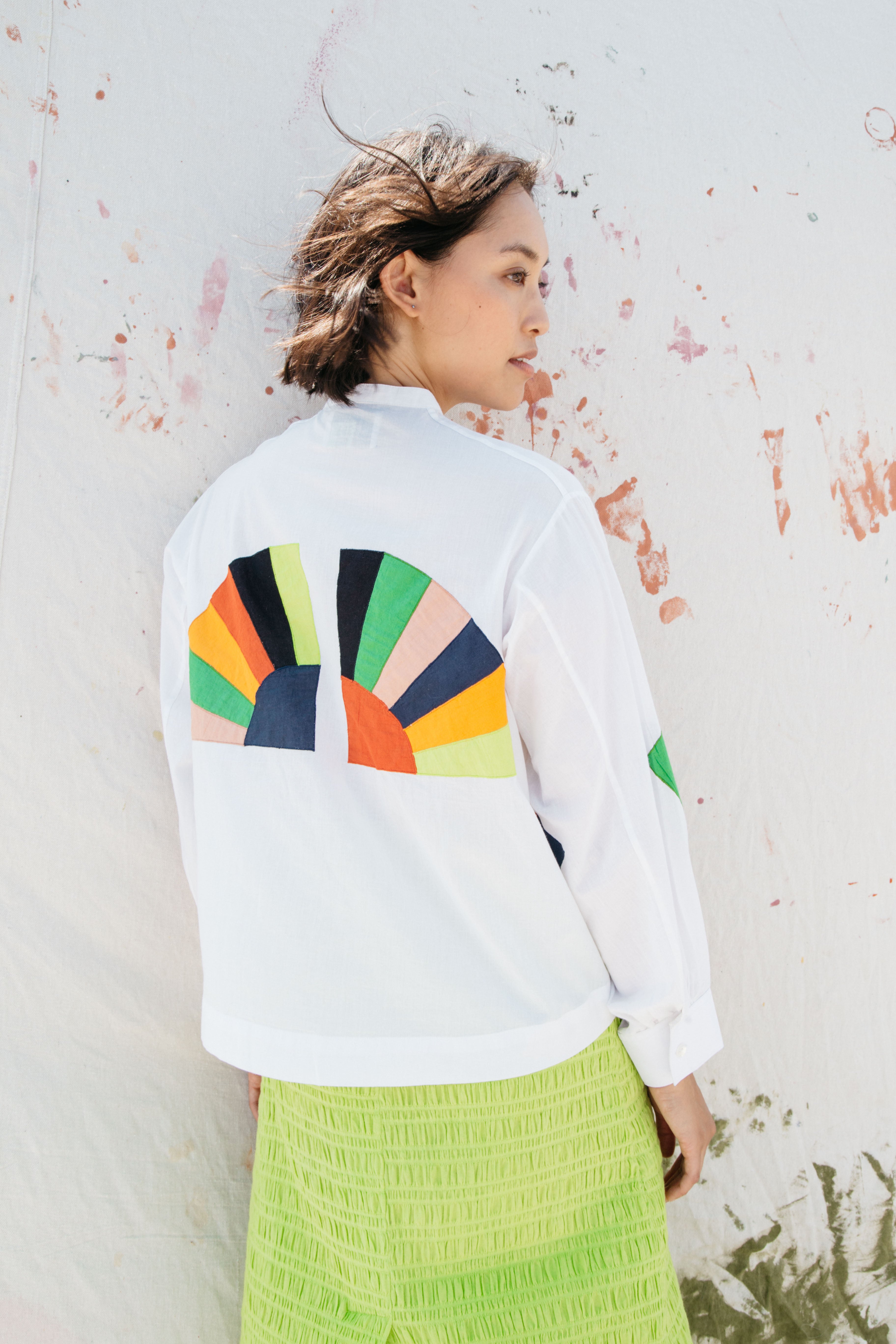 Alpha Buttondown Fan Patch - White