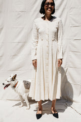Baroness Dress - Ivory Crinkle