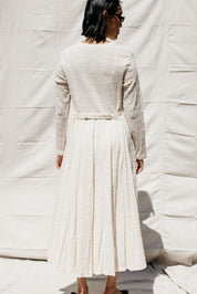 Baroness Dress - Ivory Crinkle