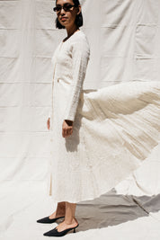 Baroness Dress - Ivory Crinkle