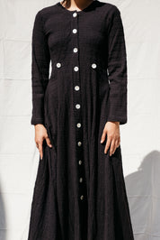 Baroness Dress - Black Crinkle