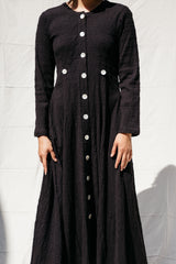Baroness Dress - Black Crinkle