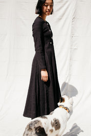 Baroness Dress - Black Crinkle
