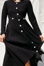Baroness Dress - Black Crinkle