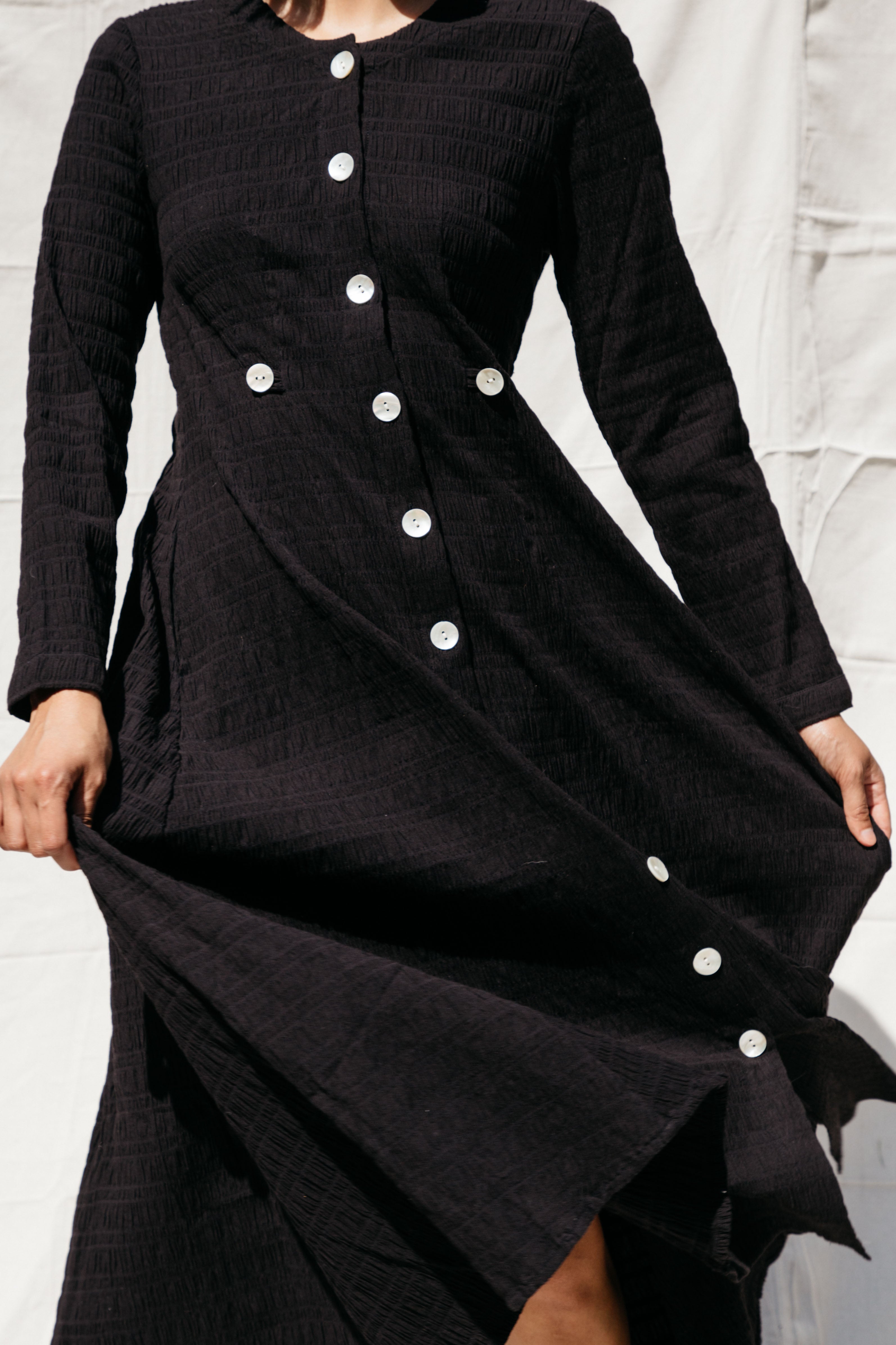 Baroness Dress - Black Crinkle