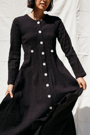 Baroness Dress - Black Crinkle