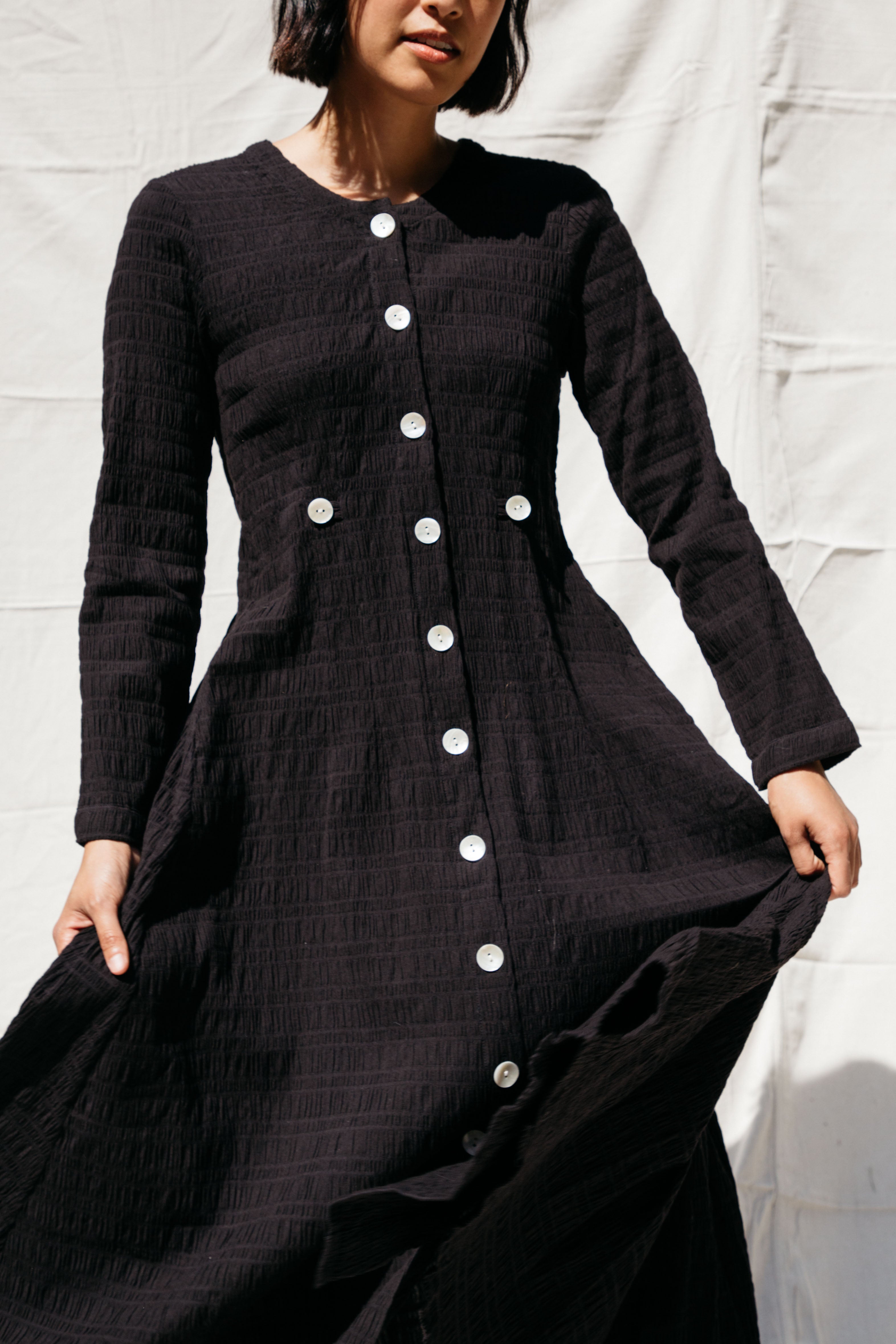 Baroness Dress - Black Crinkle