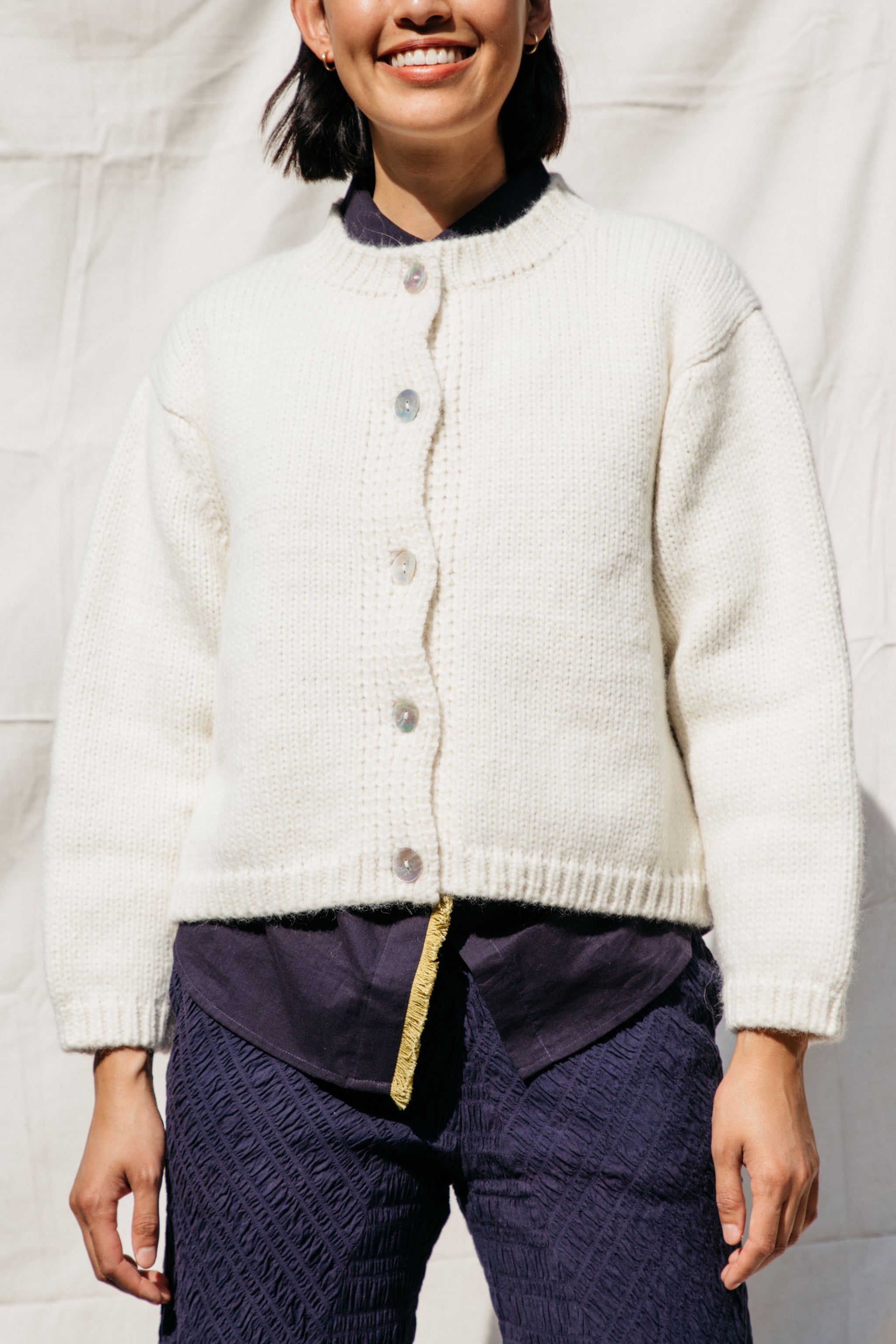 Sheba Cardigan Sweater- Ivory – Nikki Chasin