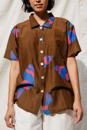 Dylan Fish Shirt- Chocolate