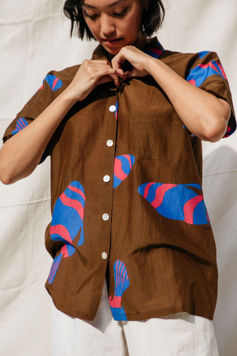 Dylan Fish Shirt - Chocolate