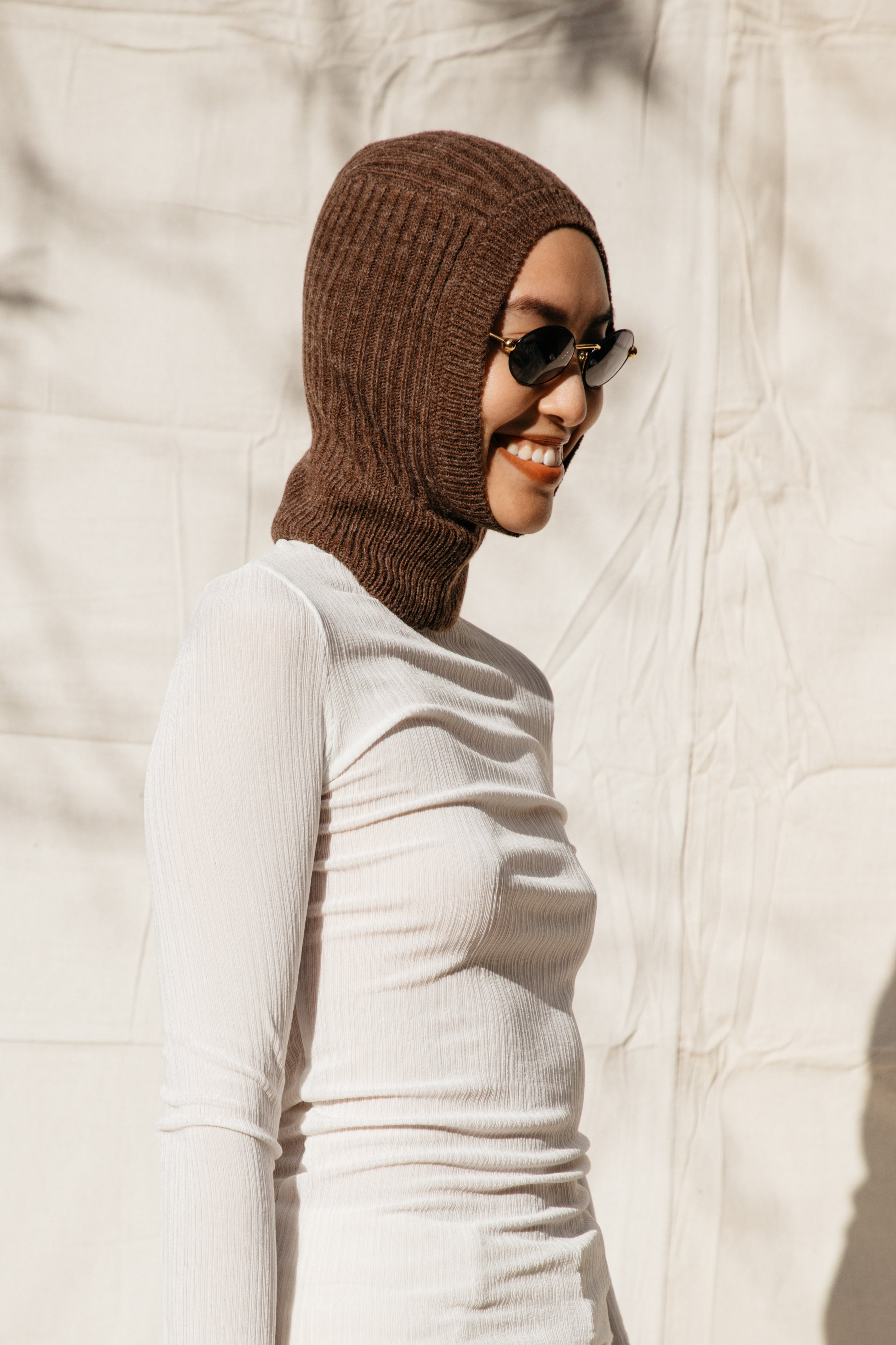 Tilla Knit Balaclava, Walnut – Nikki Chasin